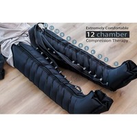 Bottes de compression d'air à 12 chambres certifiées CE VU-IPC12B, machine de massage des jambes portable et rechargeable pour la thérapie par compression