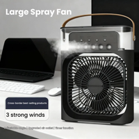 Ventilateur brumisateur humidifiant 5 ports USB Type-C, ventilateur de bureau rafraîchissant avec 3 vitesses et 3 niveaux de brume, refroidisseur d'air portable pour la maison et le bureau