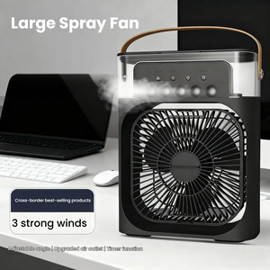 Ventilateur brumisateur humidifiant 5 ports USB Type-C, ventilateur de bureau rafraîchissant avec 3 vitesses et 3 niveaux de brume, refroidisseur d'air portable pour la maison et le bureau - Product Image 3