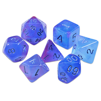 Ensemble de dés polyédriques D&D faits à la main en résine, 7 pièces, écologiques, poids équilibré, couleur transparente pour Dungeons & Dragons
