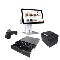 Terminal de Punto de Venta con Pantalla Táctil Dual de 15.6 Pulgadas, Sistemas POS Todo en Uno, Software para PC POS, Uso Fuera de Línea, NFC, para Comercio Minorista y Restaurantes