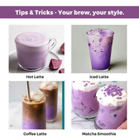 Mélange de Latte au Thé Violet Super Alimentaire Naturel Marque Blanche – Poudre de Latte Ube Coco
