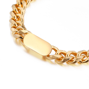Personalizado grabado miami cubano cadena enlace 316L <span class=keywords><strong>pulsera</strong></span> de acero inoxidable de alta calidad de Metal de oro de la <span class=keywords><strong>pulsera</strong></span> de los hombres - Product Image 5