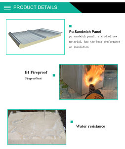 <span class=keywords><strong>Panneau</strong></span> isolant <span class=keywords><strong>rigide</strong></span> en <span class=keywords><strong>polyuréthane</strong></span> Épaisseur de 100mm PU PIR Pir <span class=keywords><strong>Panneau</strong></span> sandwich Toit Panneaux de chambre froide - Product Image 2