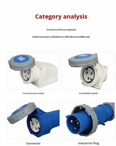 Tùy chỉnh công nghiệp cắm phụ kiện hàng không ổ cắm chống thấm nước chống bụi cửa hàng 32A Đánh giá hiện tại ổ cắm điện - Product Image 5