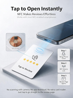 Autocollants de table NFC OEM RFID ISO pour entreprises, cartes de commentaires, cartes de feedback positif, personnalisables en acrylique, puce 213, activation par simple pression
