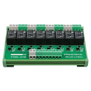 Roarkit 8 modul Relay antarmuka saluran 12VACDC 24VACDC DIN dudukan Panel rel untuk otomatisasi papan PLC Power Relay
