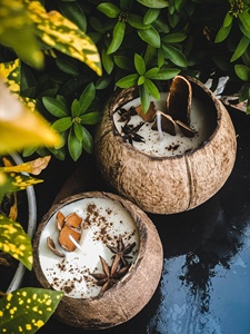 100% Eco แฮนด์เมดกะลามะพร้าวชามเทียนหอม - Product Image 4