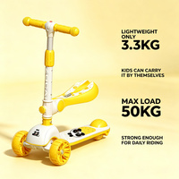 Trottinette à 3 roues pour enfants avec siège, 3,3 kg, légère, pliable, siège rotatif, trois niveaux de hauteur, roues en PU, OEM ODM