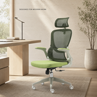 Chaise de bureau ergonomique en maille pivotante avec appui-tête réglable, support lombaire et base en nylon – Vente en gros