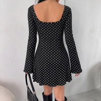 Robes pour femmes en gros : Robe sexy à pois et dentelle, mini-robe vintage, robes élégantes pour femmes pour les soirées en club