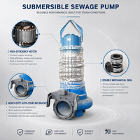 Pompa Limbah Submersible Besi Cor Dengan Pilihan Penggiling, Pompa Air Limbah Tugas Berat, Drainase Bangunan Komersial