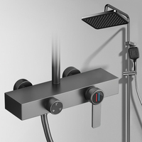 Ensemble de douche numérique chaud et froid Unmetal avec affichage, pommeau de pluie, douchette à main, lumière d'ambiance, pistolet de pulvérisation, design fin, vente directe d'usine en gros