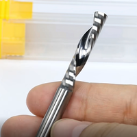 Fraise spirale à une dent en carbure monobloc à queue de 3,175 mm, droite, à coupe ascendante, pour découpe d'aluminium sur CNC