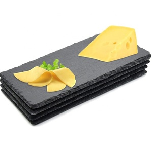 Ensemble <span class=keywords><strong>de</strong></span> 6 pièces bon marché, assiettes <span class=keywords><strong>de</strong></span> <span class=keywords><strong>service</strong></span> <span class=keywords><strong>en</strong></span> <span class=keywords><strong>ardoise</strong></span> noire, planches à fromage - Product Image 1
