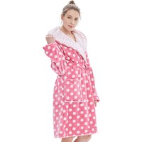 Vente en gros de peignoir en molleton de flanelle Peignoir à capuche pour femmes de luxe pour adultes à pointe super douce pour la maison et l'hôtel
