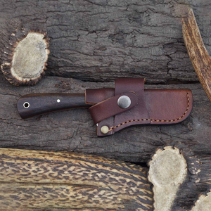 Cuchillo Skinner de Acero de Damasco Hecho a Mano, Profesional, de Alta Gama, con Funda de Cuero y Mango de Madera - Product Image 5