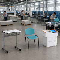 Ensemble de 16 bureaux et chaises scolaires avec pupitre d'enseignant, plateau stratifié et structure métallique – Fourniture pour projets d'appel d'offres gouvernemental
