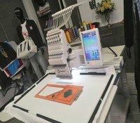 Machine à broder à tête unique Galaxy 500*800mm, idéale pour l'embroidery africain Agbada, avec fonction de broderie plate pour casquettes et t-shirts