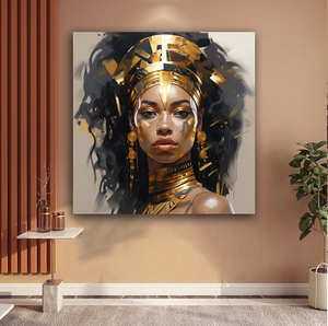 Décoration intérieure <span class=keywords><strong>moderne</strong></span> Beauté <span class=keywords><strong>africaine</strong></span> Impression sur toile Doré Noir Femmes Art mural Photos Toile Déco Décoration intérieure <span class=keywords><strong>moderne</strong></span> - Product Image 1