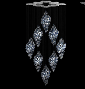 Nouveau design décoration intérieure hall d'hôtel projet personnalisé Led lustre moderne abat-jour en <span class=keywords><strong>verre</strong></span> 80 grande suspension en <span class=keywords><strong>verre</strong></span> 100 - Product Image 6