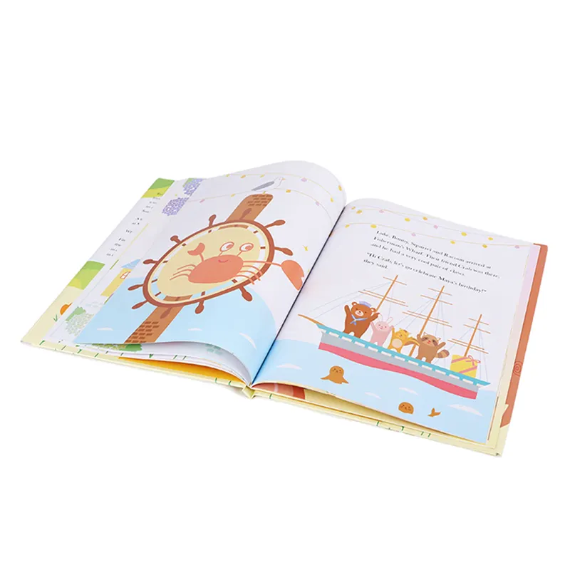 خدمات طباعة ونشر مخصصة كتاب بغلاف قوي للأطفال كتاب قصص بأشكال رسم ولونية للقراءة والطباعة