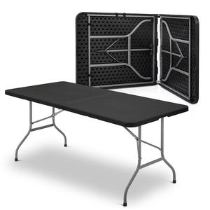 Mesas Portáteis Dobráveis para Eventos ao Ar Livre, Mesas e Cadeiras de Plástico Brancas de 6 pés - Product Image 4