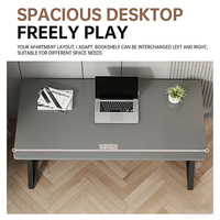 Bureau d'ordinateur moderne en bois avec cadre en acier robuste, design à double renfort en X pour le bureau à domicile et les jeux