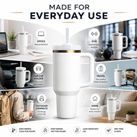 Gobelet isotherme portable en acier inoxydable de 40 oz, sans BPA, avec logo personnalisé de luxe, motif ours mignon et poignée