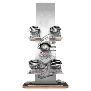 Sàn gỗ <span class=keywords><strong>Rack</strong></span> hiển thị đa tầng đứng cho xe gắn máy Mũ bảo hiểm Showcase lưu trữ tổ chức bán lẻ cửa hàng triển lãm sử dụng - Product Image 1