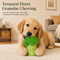 Jouet à mâcher couineur pour chien en latex naturel écologique, forme de brocoli mignonne, doux pour la dentition des chiots et chiens de petite et moyenne taille