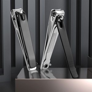 Coupe-ongles en acier au carbone noir, petit, portable, avec lime - Product Image 4