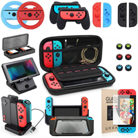 Pour switch 21 en 1 jeux Bundle poignée de roue étui de transport protecteur d'écran contrôleur accessoires de jeu pour Nintendo Switch OLED