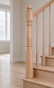 Traditional Wood <b>Stair</b> <b>Railings</b> Baluster 34 in X 1 1/4 in Square Top Floor Mounted Spindle Parts Rust Resistant 1 Year Warranty - Product Image 5
