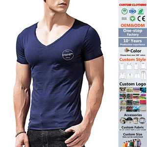 JL0329B maglietta estiva in cotone di alta qualità da <span class=keywords><strong>uomo</strong></span> T-Shirt con scollo a v di Design in tinta unita Casual <span class=keywords><strong>abbigliamento</strong></span> <span class=keywords><strong>classico</strong></span> da <span class=keywords><strong>uomo</strong></span> Top Tee Shirt da <span class=keywords><strong>uomo</strong></span> - Product Image 1