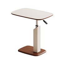 Table d'appoint mobile pivotante en cuir de selle de style italien pour salon, table basse pneumatique, vente en gros transfrontalière