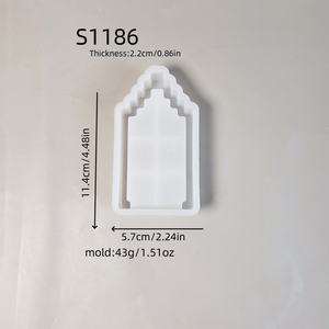 Molde de pastel de silicona para casa de playa grande ecológico hecho a mano S1186 Gothic House 1 Base Moldes Serie de PC - Product Image 6