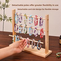 Présentoir à bijoux personnalisé en bois de pin massif, multi-niveaux, détachable, avec support en T pour bracelets, colliers, montres, joncs et chouchous