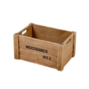Boîtes de rangement décoratives rustiques marron antique faites à la main, lot de 3 caisses de rangement <span class=keywords><strong>en</strong></span> <span class=keywords><strong>bois</strong></span> gigognes extra larges - Product Image 2