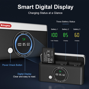 KingMa Boîtier de chargeur de batterie pour appareil photo 3 baies LI-90B DB-110, Hub de charge et de stockage portable USB-C pour Olympus TG-6 TG-7 <span class=keywords><strong>Ricoh</strong></span> GR <span class=keywords><strong>III</strong></span> - Product Image 5