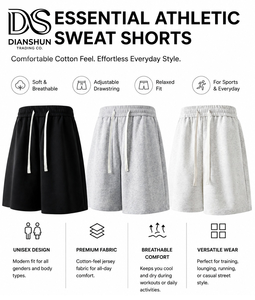 Pantalones Cortos Deportivos Unisex Minimalistas de Color Liso con Cordón Ajustable, Antiarrugas, de Cintura Media, Estilo Normcore, de Marca de Moda Urbana - Product Image 1
