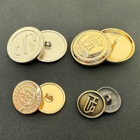 Accessoires de vêtements Logo personnalisé Boutons de couture de vêtements en métal à tige dorée pour manteau de costume