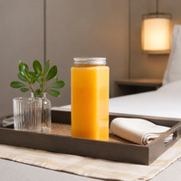 Bouteille de jus en PET de 350 ml et 400 ml, bouteille de boisson en plastique transparente carrée, conteneur de qualité alimentaire, vente en gros