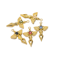 Pendentif Croix Ailée en Acier Inoxydable, 5 Pièces Assorties, Durable, pour Fabrication de Bijoux DIY (Colliers, Bracelets, Porte-clés), Idéal Cadeau