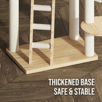 Arbre à chat en bois massif avec poteau à gratter en corde, hamac et plateformes multi-niveaux pour grands chats - Emballage carton OEM