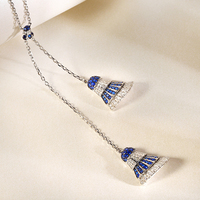 Bijoux fantaisie plume ventilateur collier 925 pendentif en argent sterling colliers pour femmes