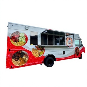 Food Truck 5,8 m, carrosserie en acier, design rouge et blanc, cuisine mobile extérieure, prêt à l'emploi - Product Image 1