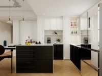 Ensemble d'armoires de cuisine modernes, prêt à assembler, armoires de cuisine modulaires, rangement intelligent, armoires de cuisine en bois massif de luxe, sur mesure