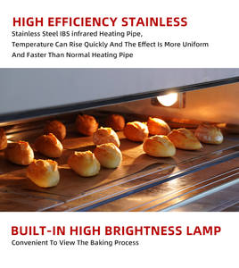 Four de cuisson électrique commercial à triple pont 9 plateaux avec étuve et vapeur pour pain grillé équipement de boulangerie complet - Product Image 2