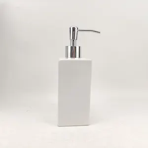Ceramic items luxury shower accessories washroom bathroom set white Lotion bottle gifts factory home decor